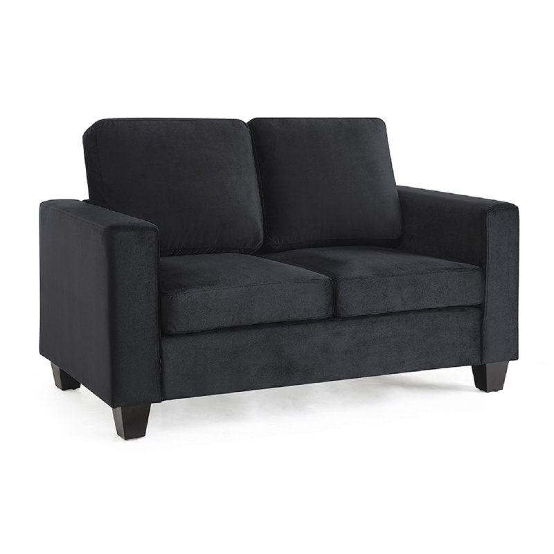 Keiah 2 Seater Velvet Sofa, Black