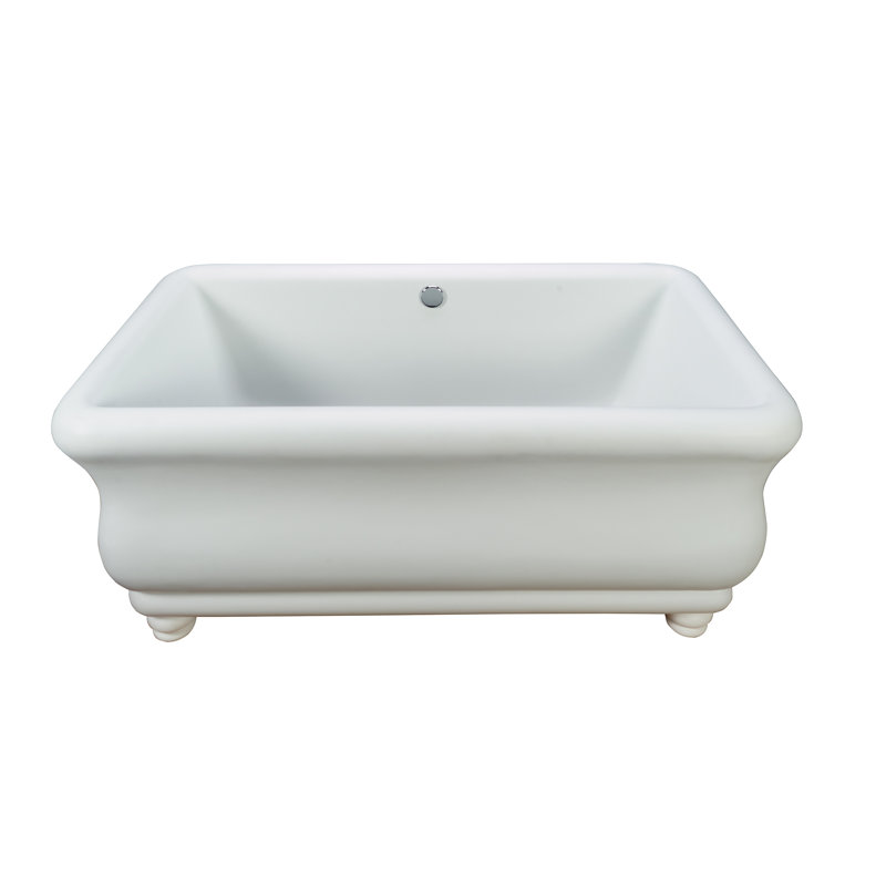 MTI Solutions 66" Freestanding Soaking Bathtub, Acrylic CXL® Gloss White