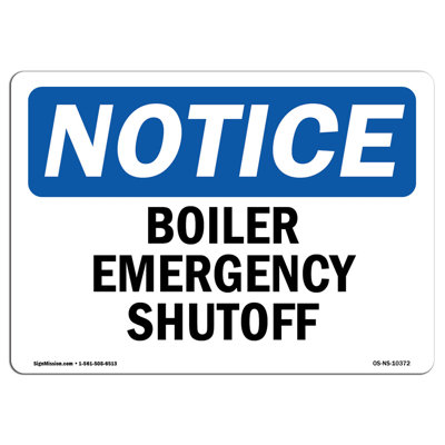 Boiler Emergency Shutoff Sign