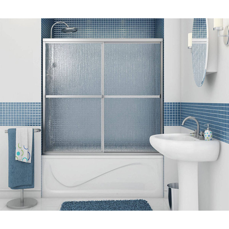 Polar 57.38" x 54" Double Sliding Framed Tub Door