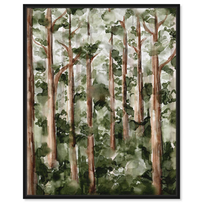 Art Remedy Wildy Forest Framed Landscape Watercolor Style 56937