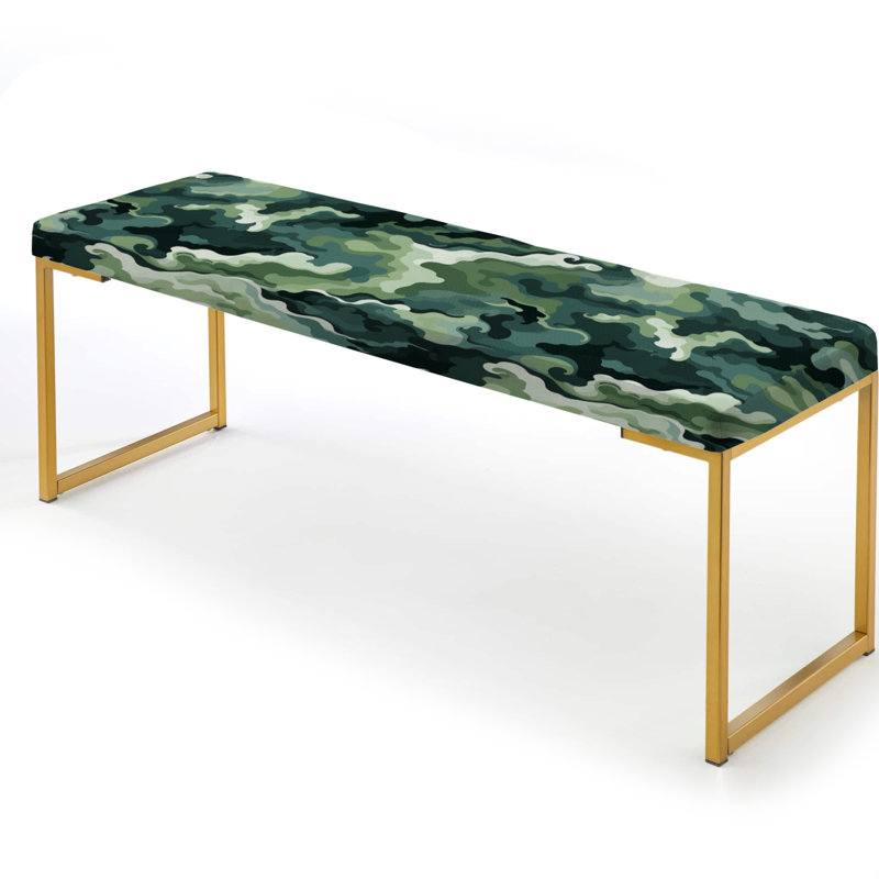 Banc rembourré or vert Camo Elegance - Camouflage