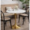 Yony Round Faux Marble Top with Stainless Steel Base Dining Table