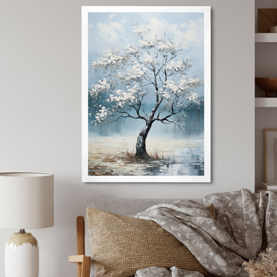 Érable sur fond bleu orageux sur toile