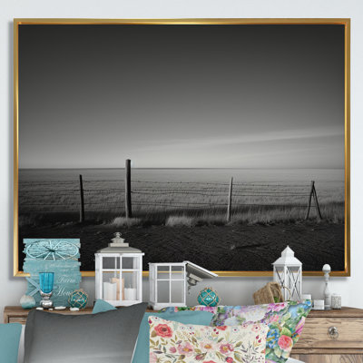 " Black And White Meadow Photography " by Designart