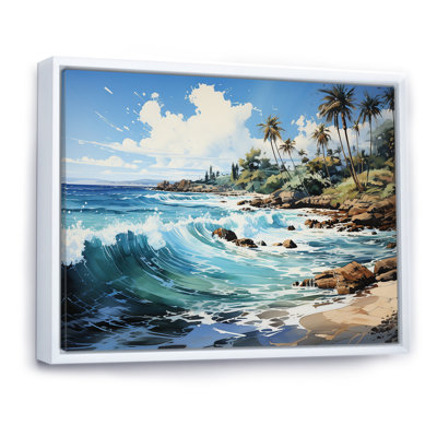 Palmier turquoise sur fond tropical