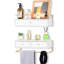 Ensemble de 2 tablettes flottantes avec tiroirs - Rangement mural, blanc-1078339924