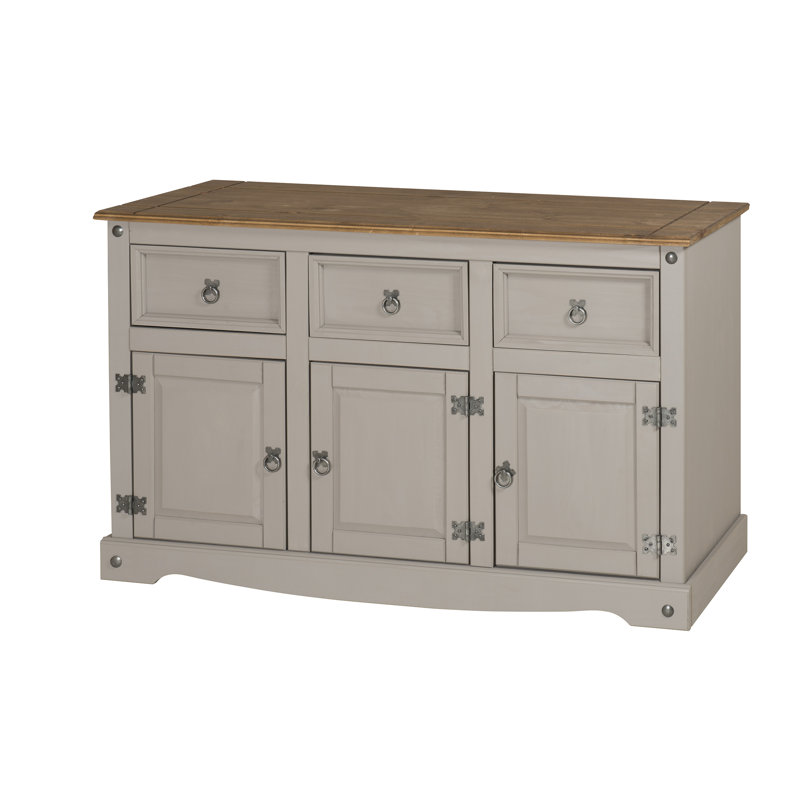 Palmea 125cm Solid Wood Sideboard, Grey