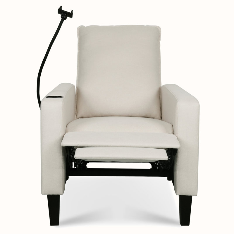 Yiran Upholstered Recliner, Beige Fabric