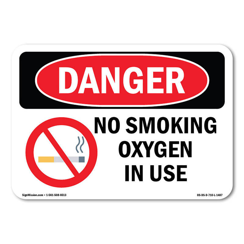 Adhésif décoratif sans fumée «Oxygen In Usage» 14 po x 10 po, H 10 po x l 14 po x P 0,1 po