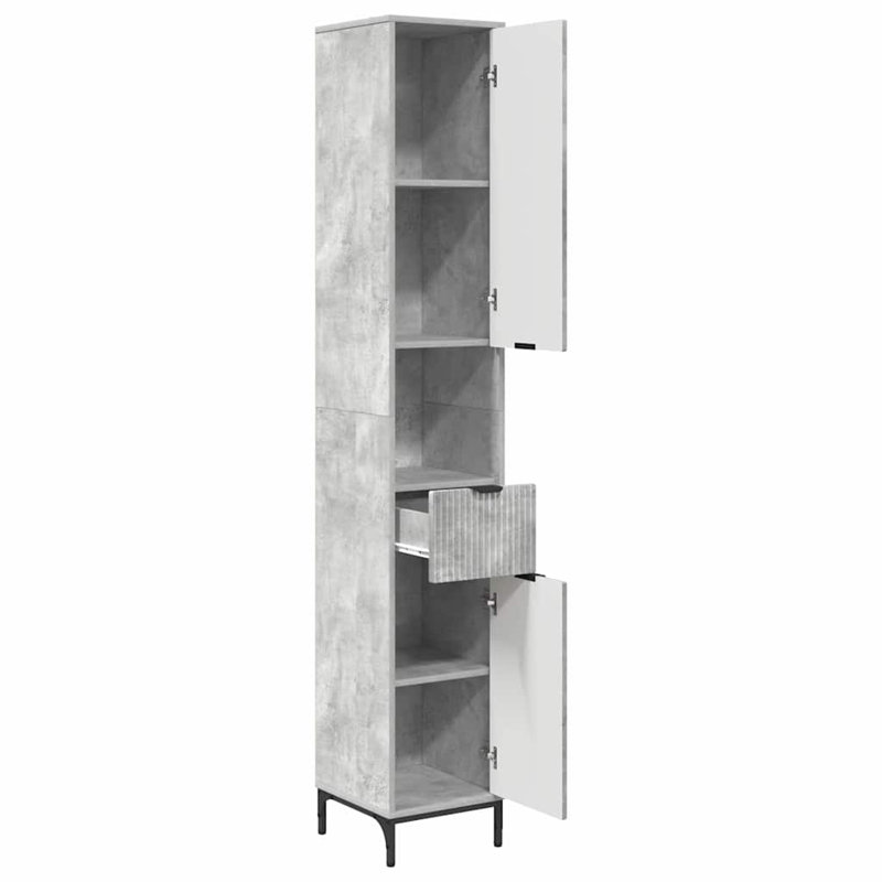 Freestanding Standard Bathroom Storage, Concrete Grey