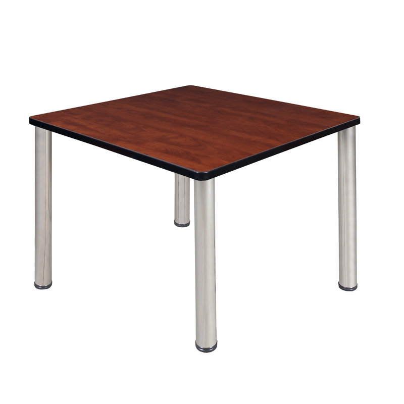 Plateau de table Kee, H 29 po x L 36 po x l 36 po, Chrome, Cerisier