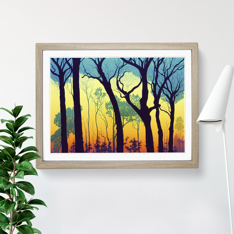 Serene Summer Forest - Framed Print, 34cm H x 46cm W x 2cm D, Oak