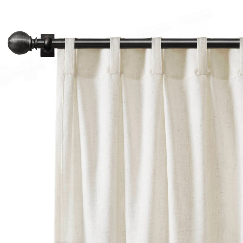 2 pièces de rideau en lin et polyester de 40 x 84 po 300 g / m² avec 7 plis de plis par pièce
