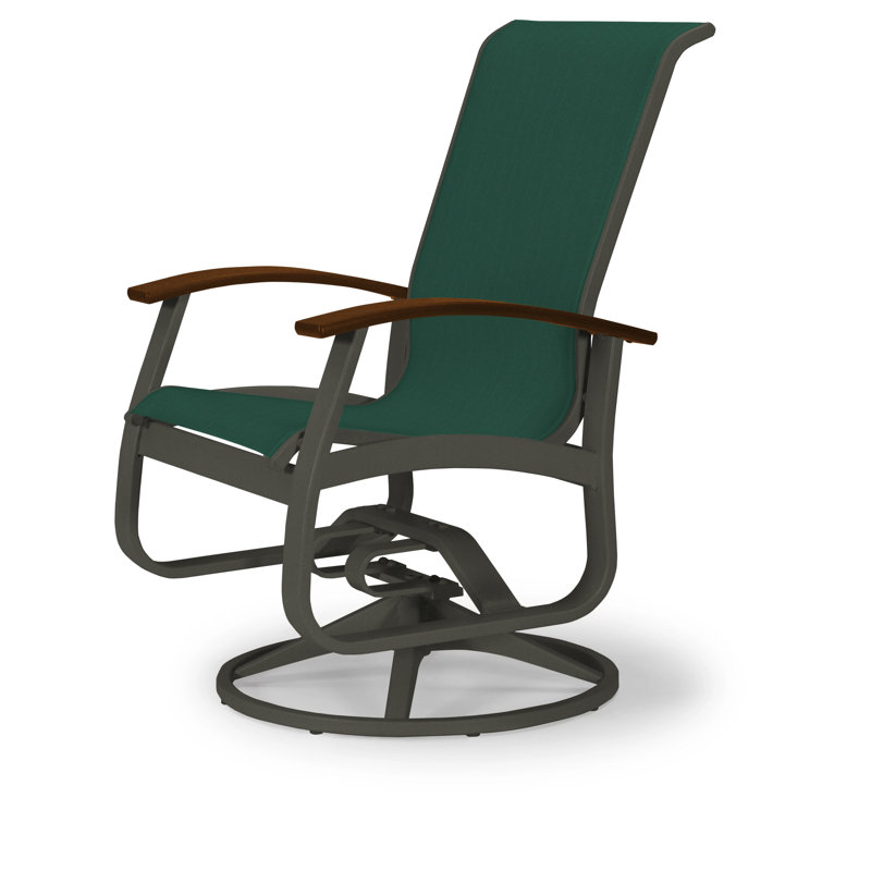 Chaise de patio pivotante Askar, Kona P10, Graphite texturé, Vert forêt 22D Sunbrella® vert