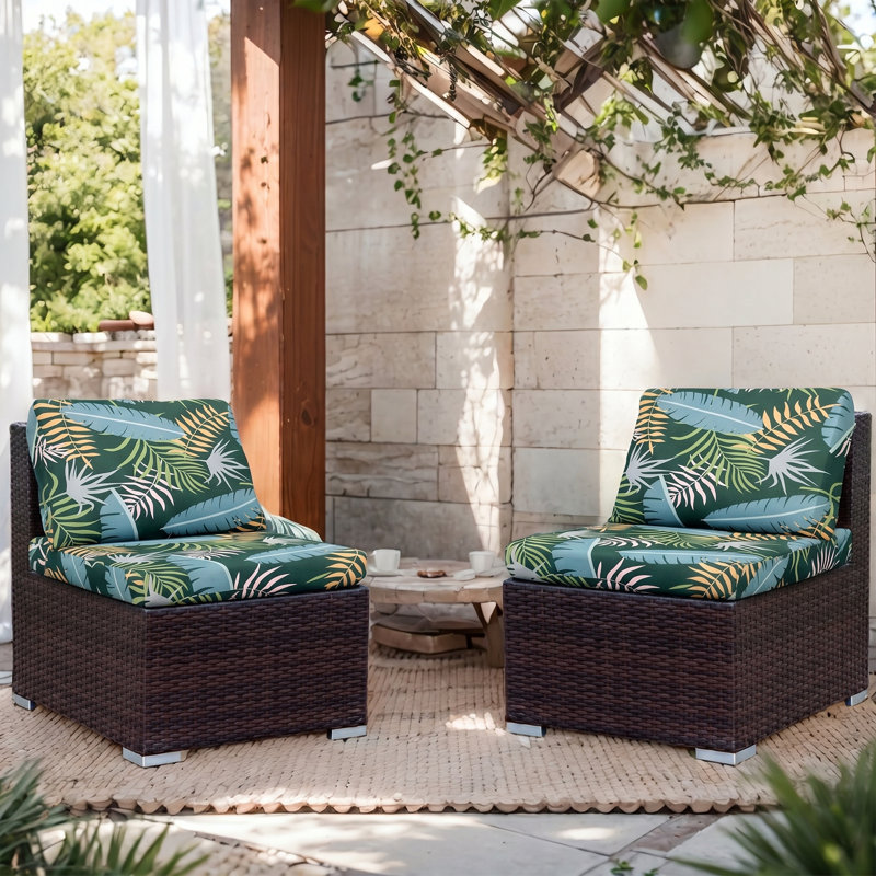 Patio Stretch Cushion Covers, Washable Elastic Bottom Outdoor Couch Slipcovers, Replacement Furniture Protector for Sofa Chair Seat