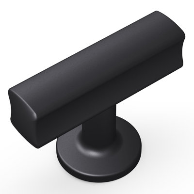 Woodward Collection T-Knob - 1-15/16" x 15/16 " Cabinet Knob Matte Black - Contemporary Hardware for Drawers & Cabinets