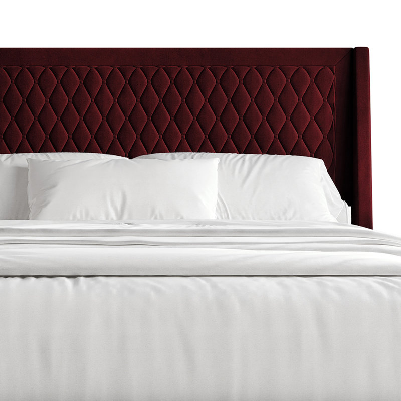 Full Platform Bed with Storage Grey Velvet, Red, Full