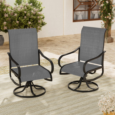 Angeli Outdoor Steel Swivel Patio Dining Armchair by Red Barrel Studio