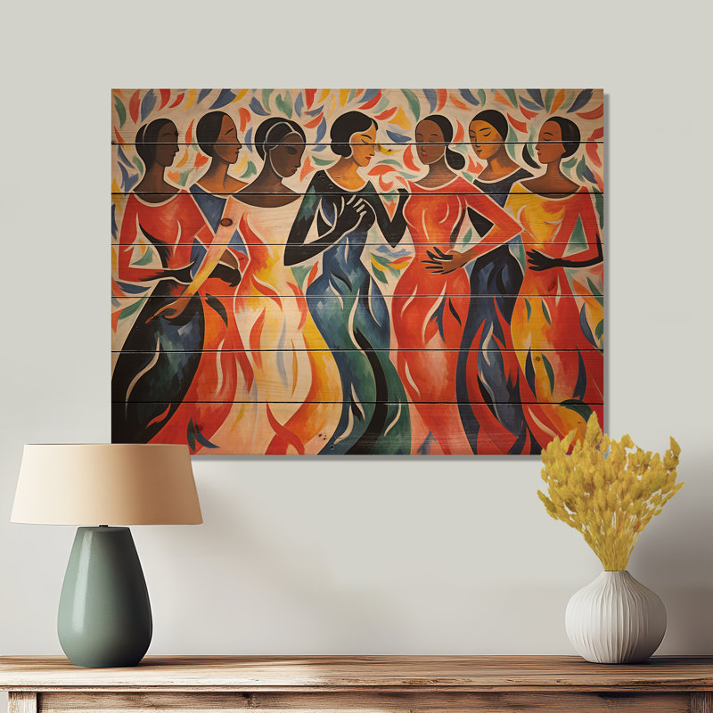 Chef-d'œuvre «The Dance» par Henri I sur bois, H 30 po x l 40 po x P 0,78 po