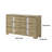 Amey Wide Dresser With 6 Drawers, White Trim, Driftwood Brown Finish