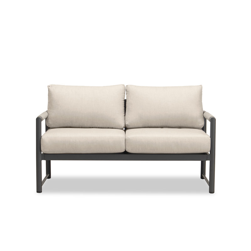 Alto Outdoor 2 - Seat Loveseat, Slate Gray, Spectrum Peacock Sunbrella® Plainweave