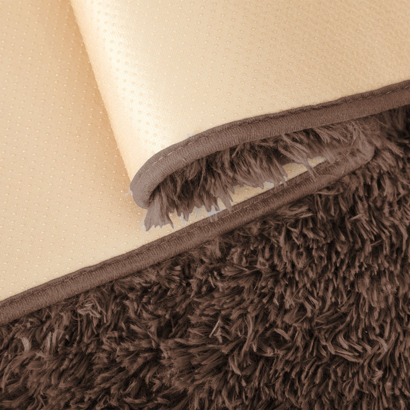 Deep Pile Fluffy Shaggy Area Rug for Indoor/Outdoor Use, Brown, Rectangle 80 x 150 cm
