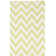 Dhurries Hand Woven Flat Weave Wool/Cotton Chevron Rug in Green/Ivory