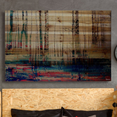 « shaded colors » par parvez taj,, reproduction d’art sur bois de pin naturel