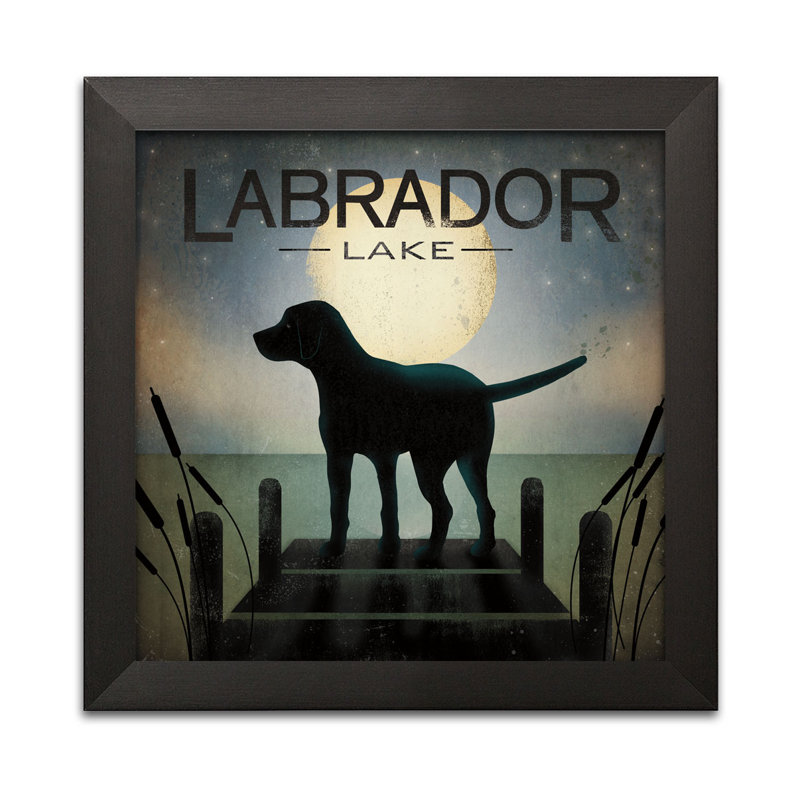 « oasis black dog lake », impression, H 18 po x l 18 po, Papier avec cadre noir