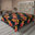 Corail, moutarde et bleu nuit / motif floral
