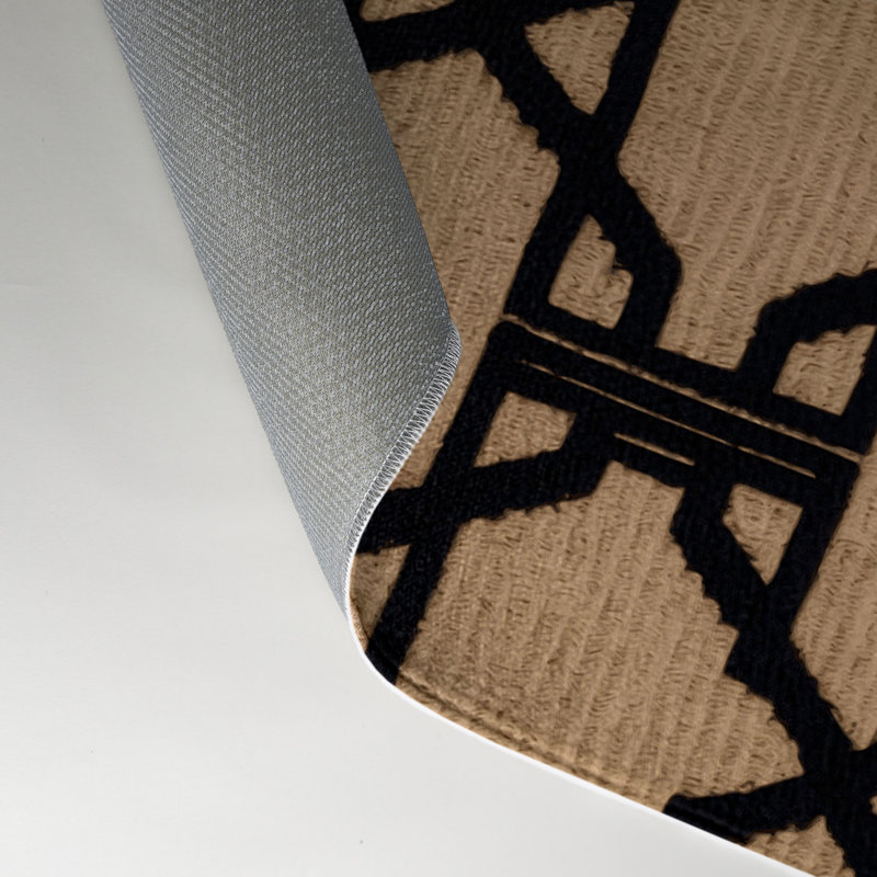 Tapis brun intérieur et extérieur Trellis, Rectangle 5 pi x 7 pi