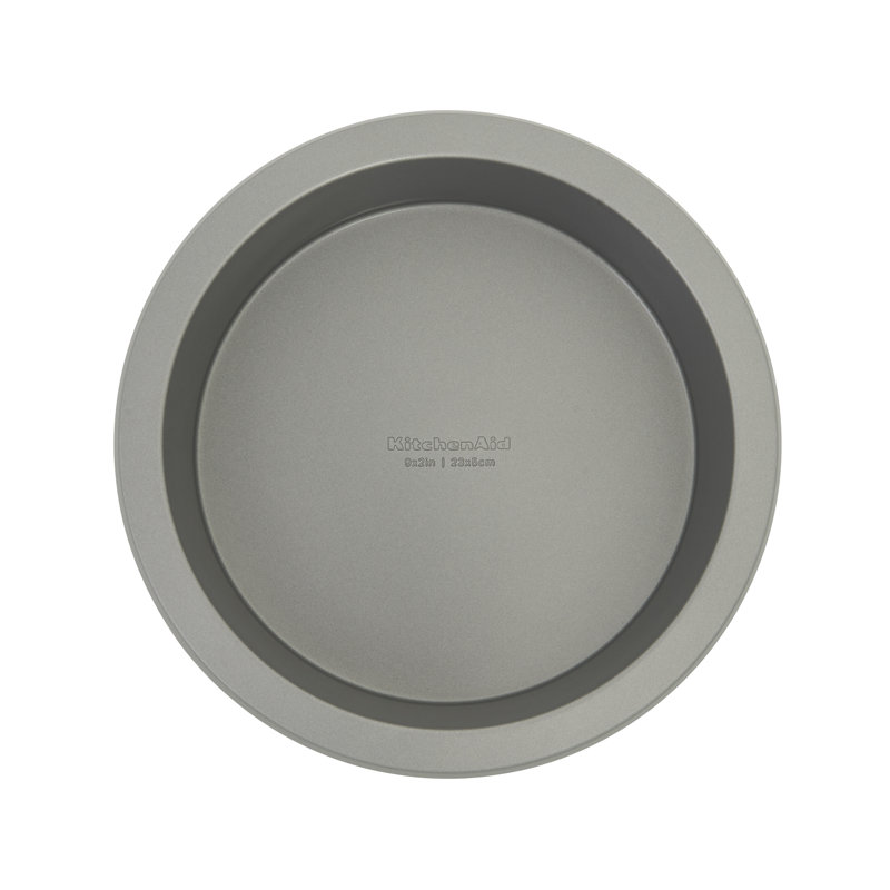 9-In Nonstick Aluminized Steel Round Cake Pan, Contour Silver, Gray