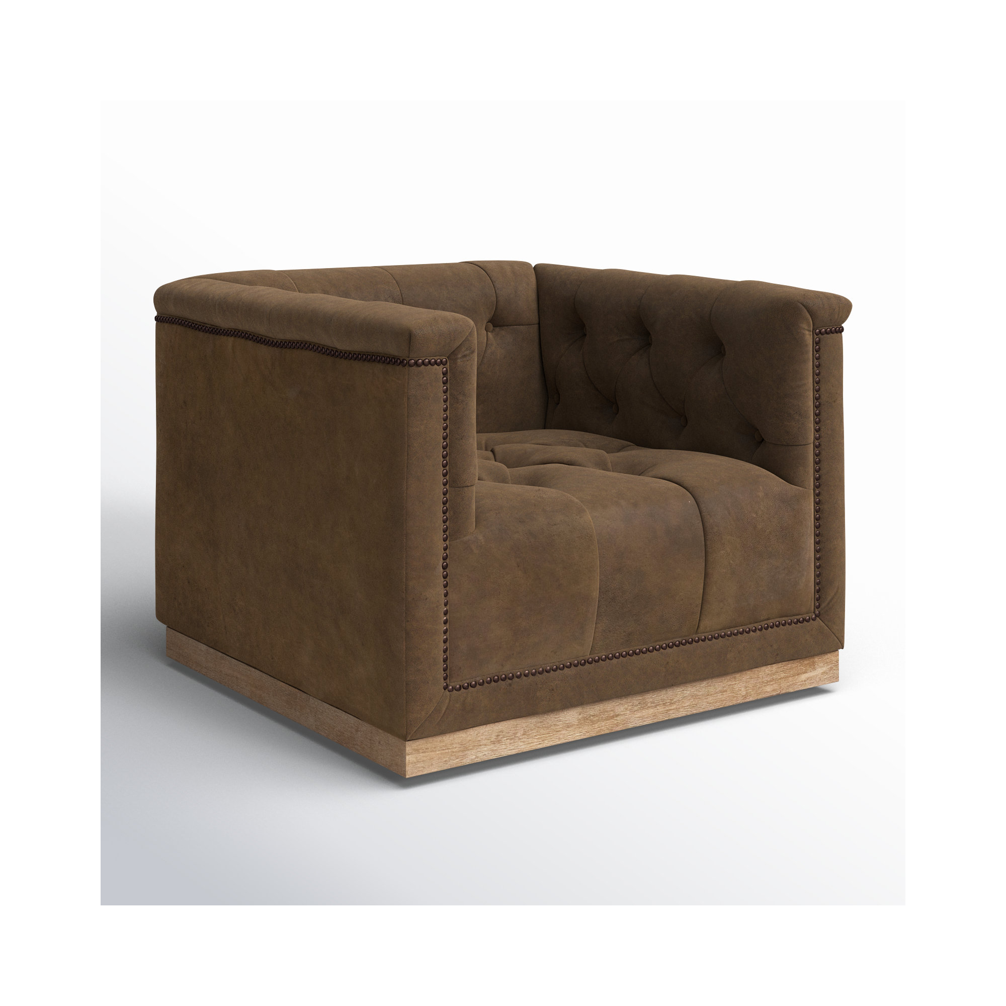 Byer Upholstered Swivel Accent Chair, Umber Gray