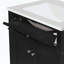 Meuble-lavabo avec lavabo en céramique, deux portes à fermeture amortie, tiroirs et rangements de porte basculants, noir-1702731330