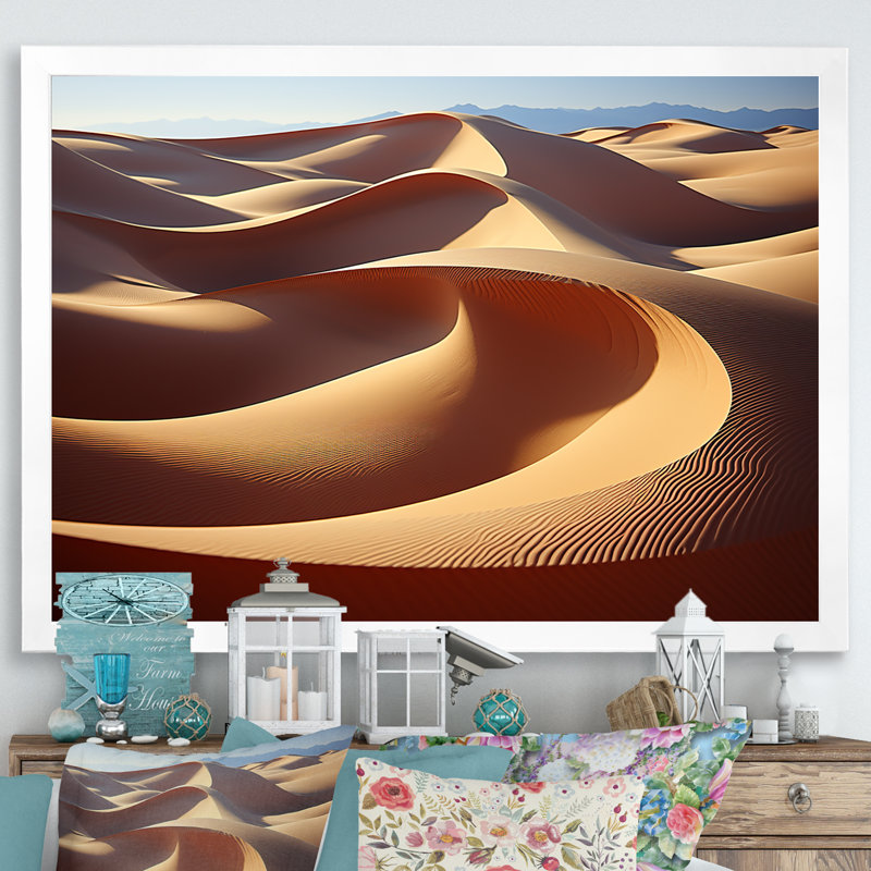 " Desert Sand Bliss II ", Silver Picture Framed, 16" H x 32" W