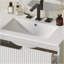 Meuble-lavabo 30 po avec lavabo en céramique et tiroirs pleine extension, meuble-lavabo autoportant avec glissières de tiroir à fermeture douce, conception cannelée, blanc-1723876631
