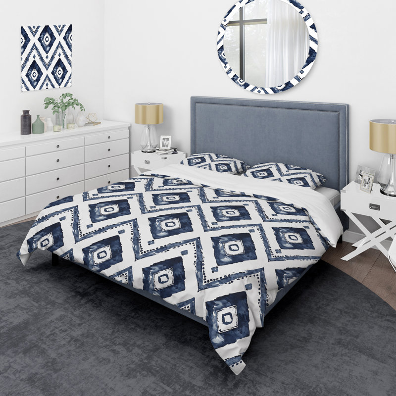 Ensemble de housse de couette transitionnelle bleu marine Diamond, Housse de couette très grand et 2 très grandes t