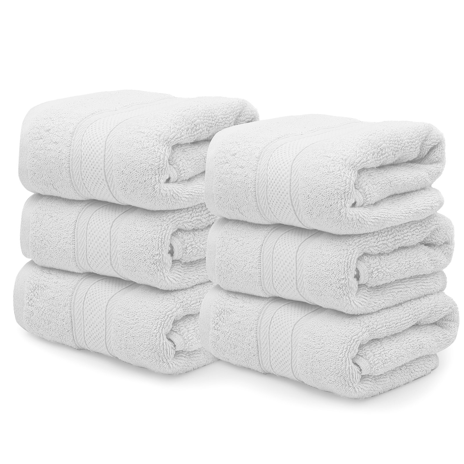 Superior 900GSM Egyptian Cotton 6-Piece Towel Set White 900GSM 6