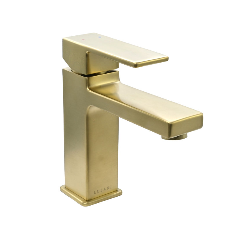 Lulani Capri Single Hole Bathroom Faucet with Drain Assembly, Champagne Gold