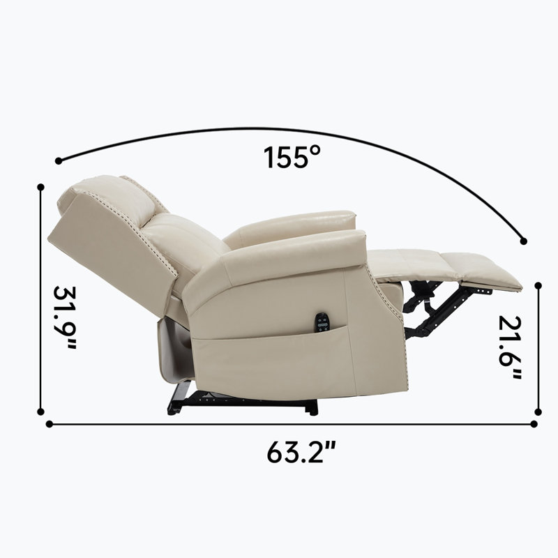 Manual Recliner Chair in Faux Leather for Living Room with Heavy Duty Motion Mechanism, 8 vibrating nodes and 3 massage modes