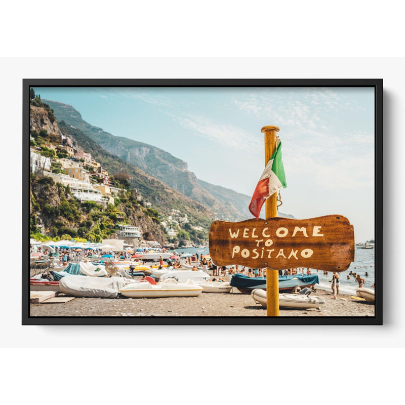 "Welcome To Positano", Non, 26 x 20, Blanc