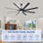 84 In Super Large Black Ceiling Fan With Remote Control 8 Blades