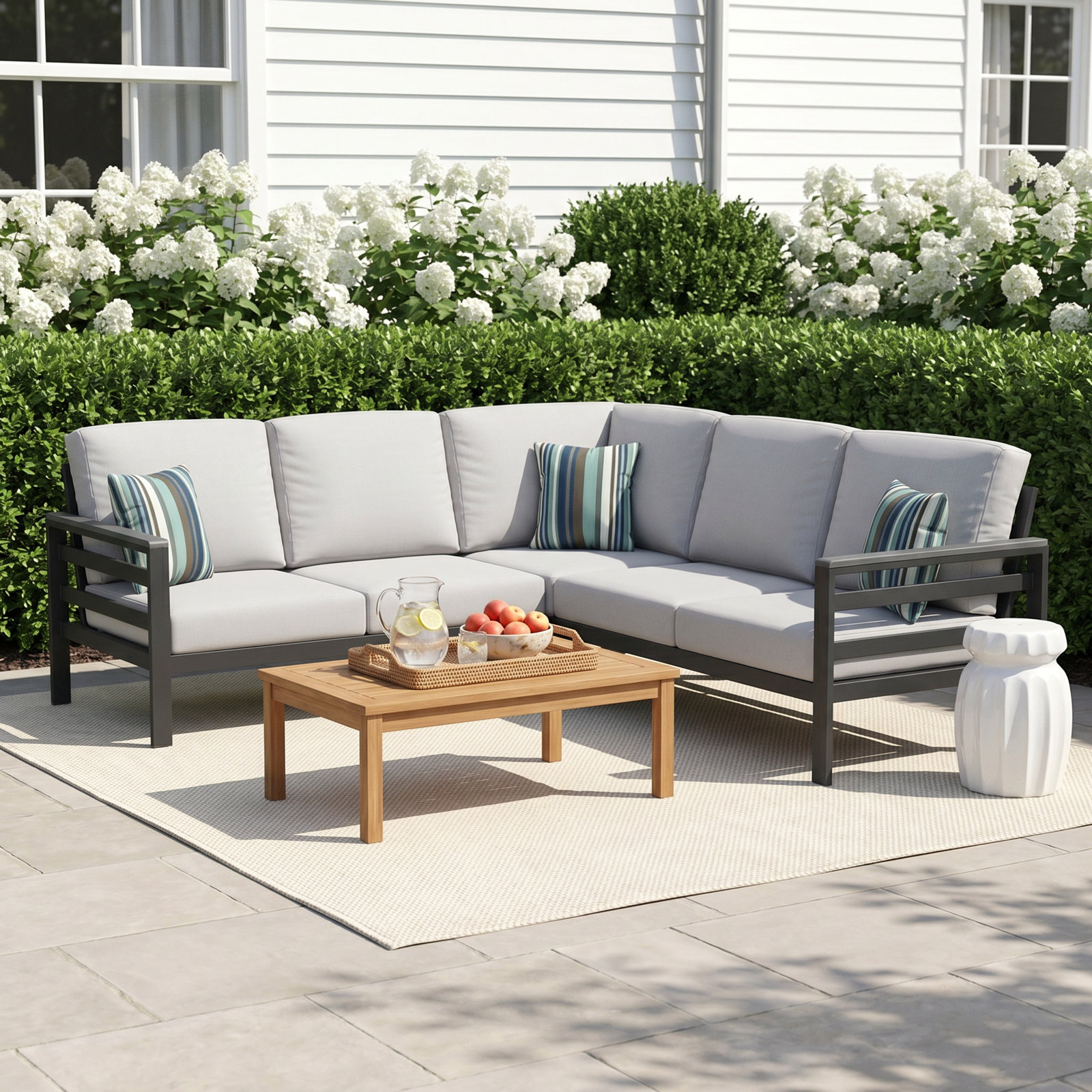 Townsend 87" Sunbrella® Patio Sofa, Gray