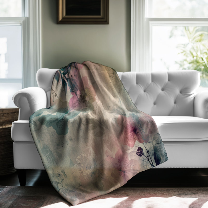  Couverture Grunge Chic Blossoms, L 60 po x L 80 po