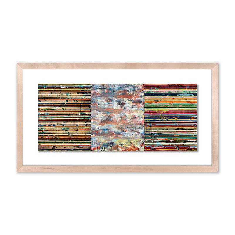 «Rolling» par Brad Ellis - Reproduction d'art graphique sur papier encadré, H 13 po x l 24 po x P 1,5 po, Naturel
