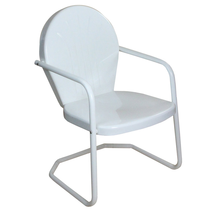 Fauteuil tulipe rétro d'extérieur 34 pouces, Blanc