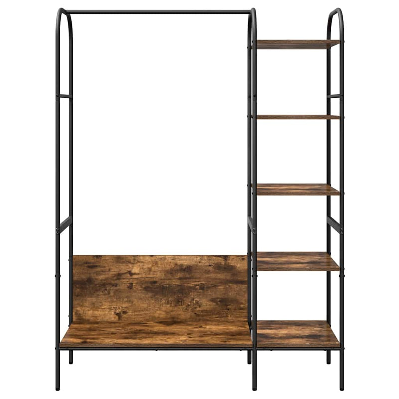 Clothes Rack With Shelf 120 X 44 X 160 Cm Engineered Wood, Dark Brown