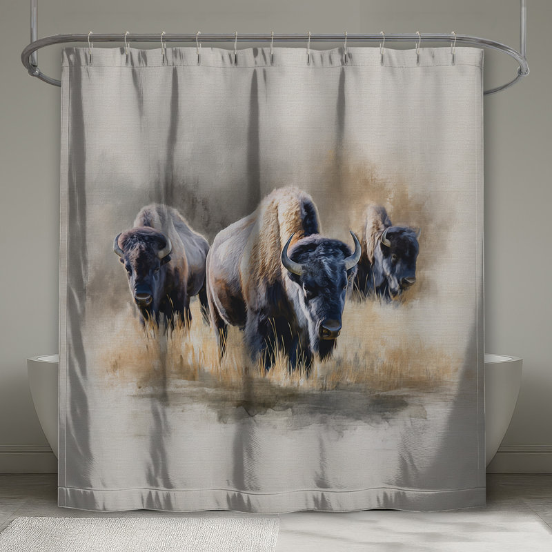 Rideaux de douche Bison In Grassland, L 70 po x H 84 po