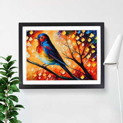 Robin Bird Abstract - Single Picture Frame Print